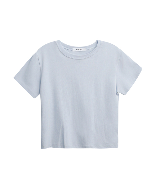 SLOWLOLLI（スローローリ）の「Daily modal crop tee_5 Colors（Tシャツ/カットソー・レディース・スカイブルー/ブラウン/アイボリー/ライトイエロー/チャコール・FREE）」の4枚目の写真