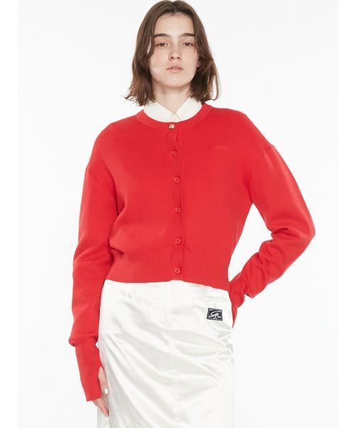 SORIN(ソリン )の「Smooth Short Cardigan / スムースショートカーディガン(カーディガン/ボレロ・レディース・レッド/ダークグレー・38)」の3枚目の写真