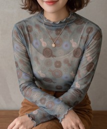 猫柄 ネコ柄 ネコ」に該当するトップス（ブルー・ネイビー/青色系