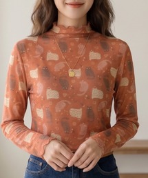 Tシャツ/カットソー（オレンジ/橙色系・花柄・ボタニカル柄