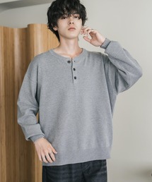 リラックスフィット多機能ヘンリーネックニット 抗菌防臭 ストレッチ マシンウォッシャブル