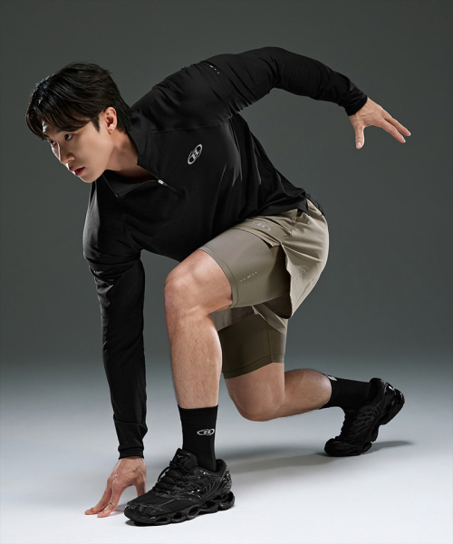 BORN TO WIN（ボーントゥウィン）の「SYMBOL B ACTIVE 2 IN 1 SHORTS [BEIGE]（その他パンツ・メンズ・その他・1/2/3）」の4枚目の写真