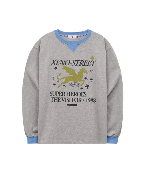 HOODHOOD(フッドフッド)の「XENO STREET 配色ロングスリーブ グレー(Tシャツ/カットソー・レディース・その他・1/2)」の5枚目の写真