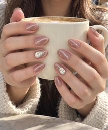 KONVINI（コンビニ）の「【not a nail】水光マグネットデザイン　ネイルチップ　ノットアネイル　アーモンドネイル　オフィスオケージョン（ネイルシール/ネイルチップ）」