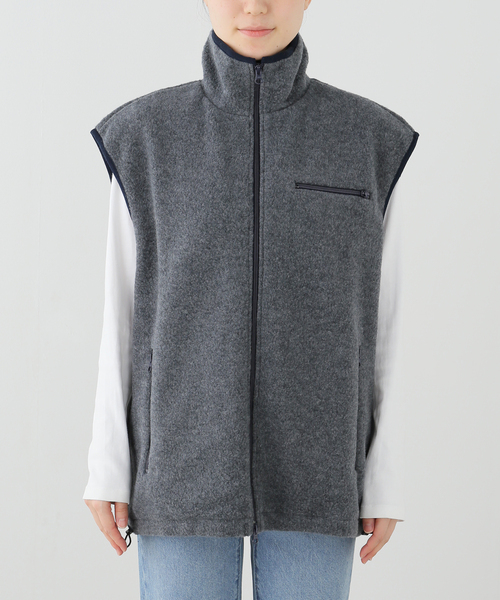 journal standard L'essage(ジャーナルスタンダードレサージュ)の「INSCRIRE/アンスクリア Fleece Vest ベスト(ブルゾン・レディース・グレー・MEDIUM)」の1枚目の写真
