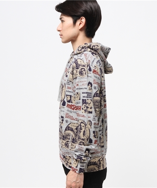 HYSTERIC GLAMOUR(ヒステリックグラマー)の「Courtney Love/OPEN24H総柄 PK(パーカー・メンズ・グレー系その他/ブラック系その他・SMALL/MEDIUM/LARGE)」の7枚目の写真