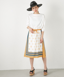 MOUSSY | SCARF PRINT GATHER SK(スカート)