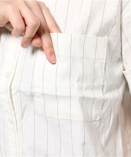 AZUL ENCANTO(アズールエンカント)の「ストライプショートスリーブシャツ(シャツ/ブラウス・レディース・ホワイト系その他/ブラック系その他・SMALL/MEDIUM)」の8枚目の写真