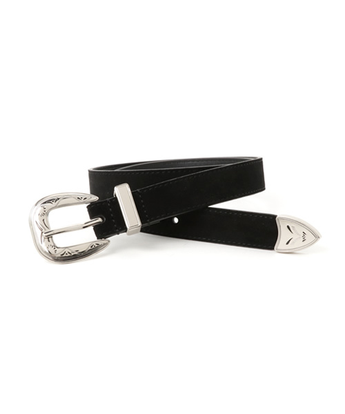 MOUSSY（マウジー）の「BUCKLE SUEDE BELT（ベルト・レディース・ブラウン/ブラック・FREE）」の2枚目の写真