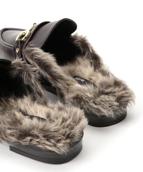 Re:EDIT（リエディ）の「ファー付きバブーシュ/フラットシューズ[Re:EDIT/リエディ]（ローファー・レディース・ダークブラウン/ブラック/ワイン・SMALL/LARGE/MEDIUM/X-LARGE）」の10枚目の写真