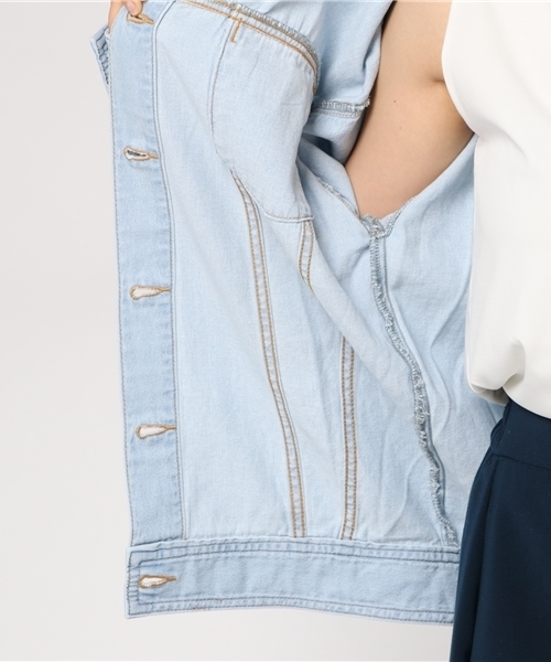 REDYAZEL（レディアゼル）の「デニムシャツＧジャン◆（デニムジャケット・レディース・サックスブルー/ネイビー・FREE）」の4枚目の写真