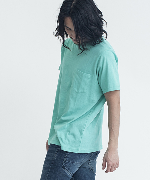 NO ID.(ノーアイディ)の「mt4461-C天竺C-N-T Tシャツ(Tシャツ/カットソー・メンズ・ホワイト/グリーン/ブルー/ネイビー/イエロー/ピンク・1/2)」の18枚目の写真