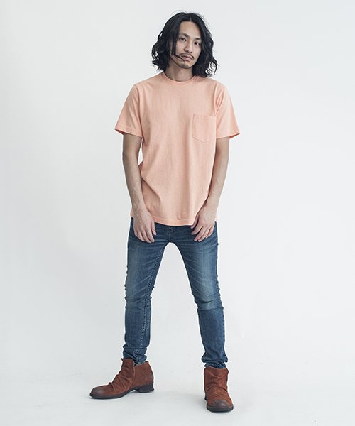 NO ID.(ノーアイディ)の「mt4461-C天竺C-N-T Tシャツ(Tシャツ/カットソー・メンズ・ホワイト/グリーン/ブルー/ネイビー/イエロー/ピンク・1/2)」の13枚目の写真