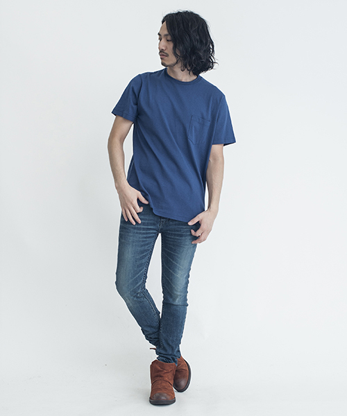 NO ID.(ノーアイディ)の「mt4461-C天竺C-N-T Tシャツ(Tシャツ/カットソー・メンズ・ホワイト/グリーン/ブルー/ネイビー/イエロー/ピンク・1/2)」の14枚目の写真