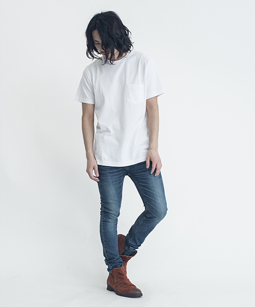 NO ID.(ノーアイディ)の「mt4461-C天竺C-N-T Tシャツ(Tシャツ/カットソー・メンズ・ホワイト/グリーン/ブルー/ネイビー/イエロー/ピンク・1/2)」の15枚目の写真