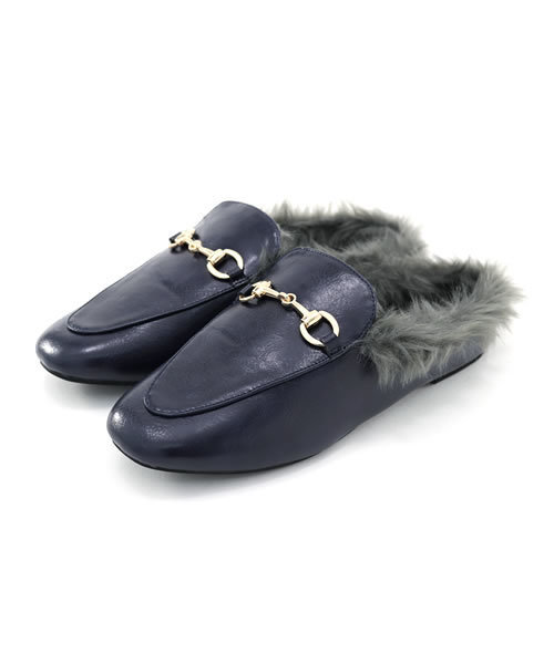 SESTO(セスト)の「ビット付きローファースリッパサンダル/エコファーサンダル/ミュールサンダル(サンダル・レディース・ブラック系その他/ネイビー/ボルドー/レッド系その他/ブラック・M/LL/3L/L/S)」の7枚目の写真