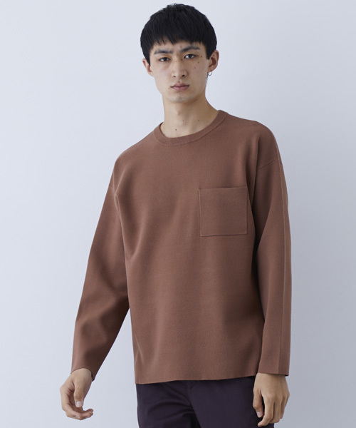 wjk black(ダブルジェイケイブラック)の「【wjk black】≪STUDIOUS限定≫ビッグシルエットミラノリブニットプルオーバー(ニット/セーター・メンズ・オフホワイト/キャメル/ブラック・3/1/2)」の3枚目の写真