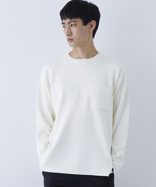 wjk black(ダブルジェイケイブラック)の「【wjk black】≪STUDIOUS限定≫ビッグシルエットミラノリブニットプルオーバー(ニット/セーター・メンズ・オフホワイト/キャメル/ブラック・3/1/2)」の2枚目の写真
