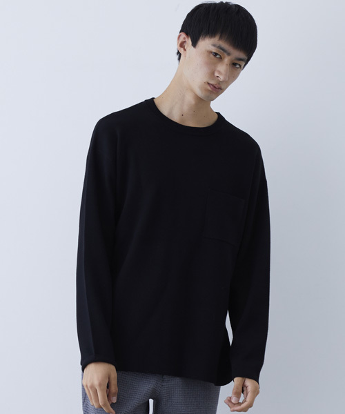 wjk black(ダブルジェイケイブラック)の「【wjk black】≪STUDIOUS限定≫ビッグシルエットミラノリブニットプルオーバー(ニット/セーター・メンズ・オフホワイト/キャメル/ブラック・3/1/2)」の1枚目の写真