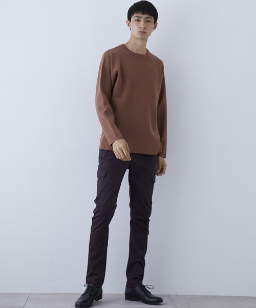 wjk black(ダブルジェイケイブラック)の「【wjk black】≪STUDIOUS限定≫ビッグシルエットミラノリブニットプルオーバー(ニット/セーター・メンズ・オフホワイト/キャメル/ブラック・3/1/2)」の16枚目の写真