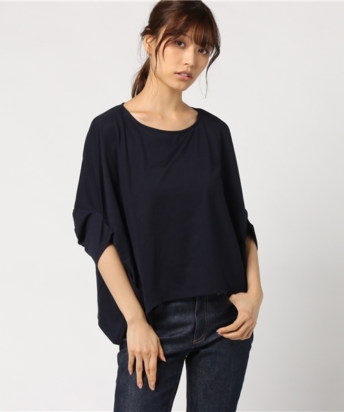 earth music&ecology（アースミュージックアンドエコロジー）の「・バンザイスリーブプルオーバー（Tシャツ/カットソー・レディース・キャメル/杢グレー/ネイビー/アイボリー・FREE）」の4枚目の写真