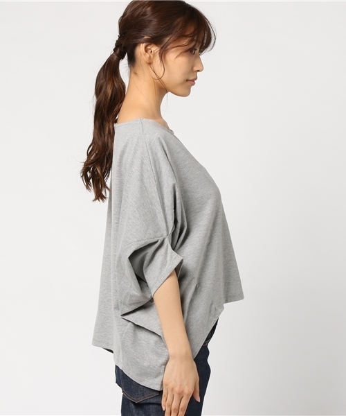 earth music&ecology（アースミュージックアンドエコロジー）の「・バンザイスリーブプルオーバー（Tシャツ/カットソー・レディース・キャメル/杢グレー/ネイビー/アイボリー・FREE）」の6枚目の写真