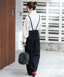 beauty&youth linen100%バックリボンサロペット BEAUTY&YOUTH UNITED ARROWS（ビューティーアンドユース