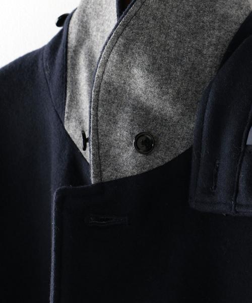 STILL BY HAND（スティルバイハンド）の「＜STILL BY HAND＞ MELTON HOOD COAT/ｺｰﾄ（ダッフルコート・メンズ・ネイビー/オリーブ・46/48）」の13枚目の写真