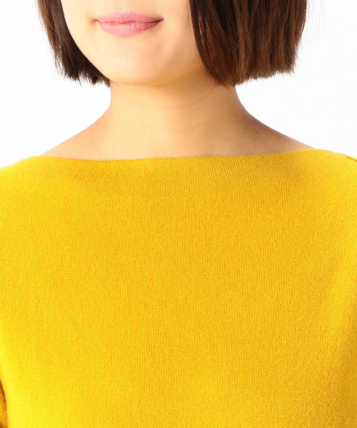 Liesse（リエス）の「ベルト付きボートネックニットワンピース（ワンピース・レディース・スミクロ/アイボリー/マスタード・FREE）」の13枚目の写真