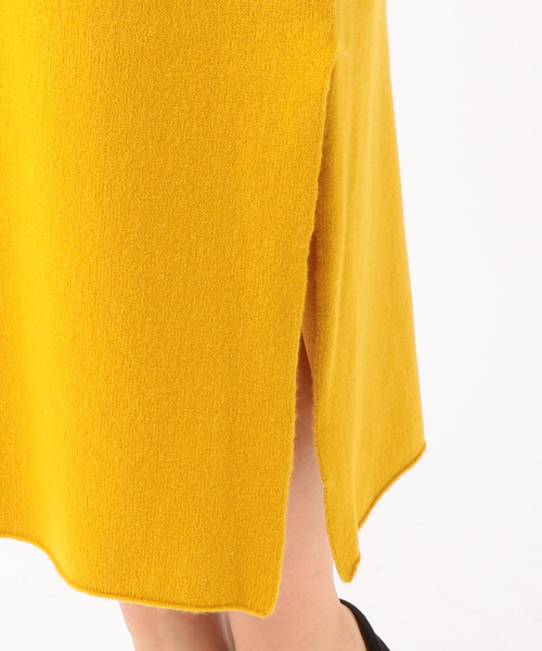 Liesse（リエス）の「ベルト付きボートネックニットワンピース（ワンピース・レディース・スミクロ/アイボリー/マスタード・FREE）」の10枚目の写真