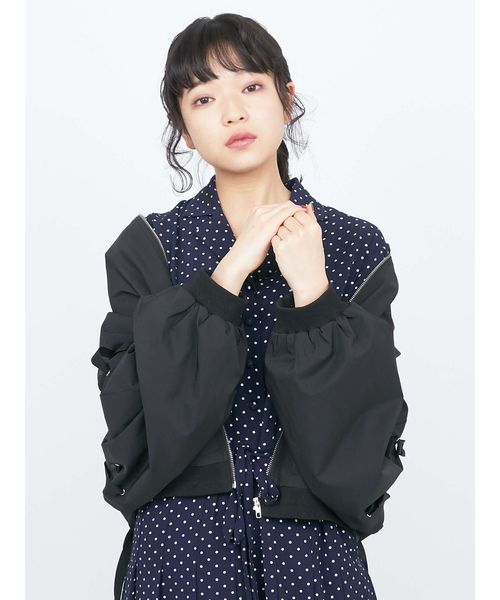 merry jenny（メリージェニー）の「レースアップドルマンブルゾン（ブルゾン・レディース・ブラック/ピンク/ベージュ・FREE）」の6枚目の写真