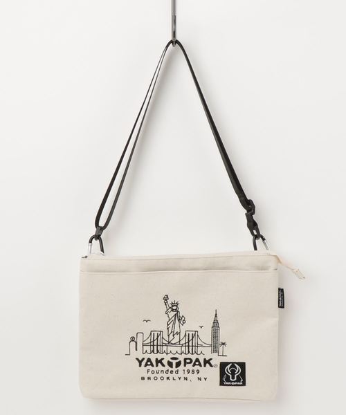 YAKPAK（ヤックパック）の「WEB限定 YAKPAK 刺繍サコッシュ（ショルダーバッグ・メンズ・オフホワイト/ブラック/ホワイト/ダークグレー・FREE）」の2枚目の写真
