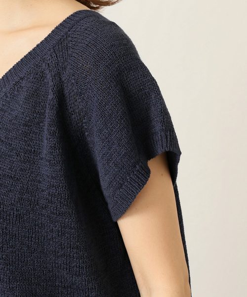 IENA(イエナ)の「テープヤーンフレンチVネック プルオーバー◆(ニット/セーター・レディース・ベージュ/ナチュラル/ネイビー/ブラック系その他・FREE)」の6枚目の写真