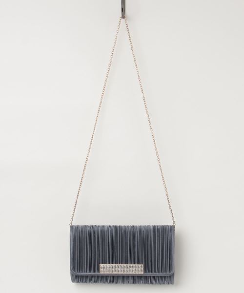 STYLEBLOCK(スタイルブロック)の「ゴールドチェーン付サテンパーティークラッチバッグ(クラッチバッグ・レディース・ブラック/ネイビー/グレー/ピンク/シャンパン・FREE)」の3枚目の写真