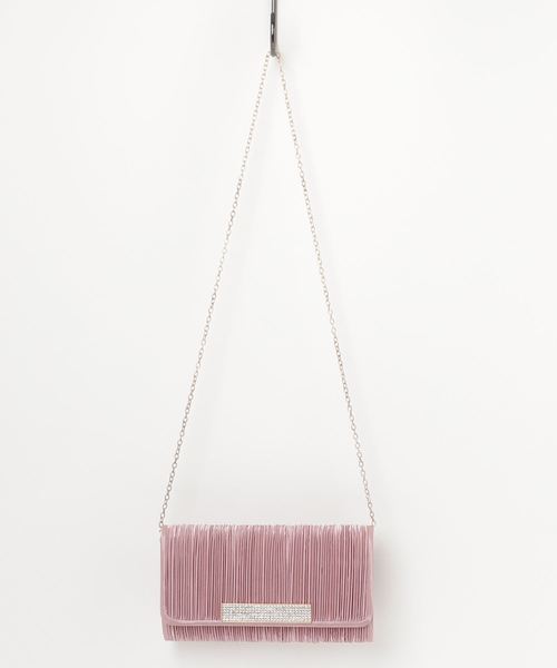 STYLEBLOCK(スタイルブロック)の「ゴールドチェーン付サテンパーティークラッチバッグ(クラッチバッグ・レディース・ブラック/ネイビー/グレー/ピンク/シャンパン・FREE)」の1枚目の写真