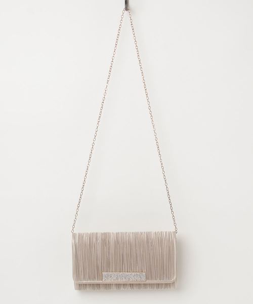 STYLEBLOCK(スタイルブロック)の「ゴールドチェーン付サテンパーティークラッチバッグ(クラッチバッグ・レディース・ブラック/ネイビー/グレー/ピンク/シャンパン・FREE)」の5枚目の写真