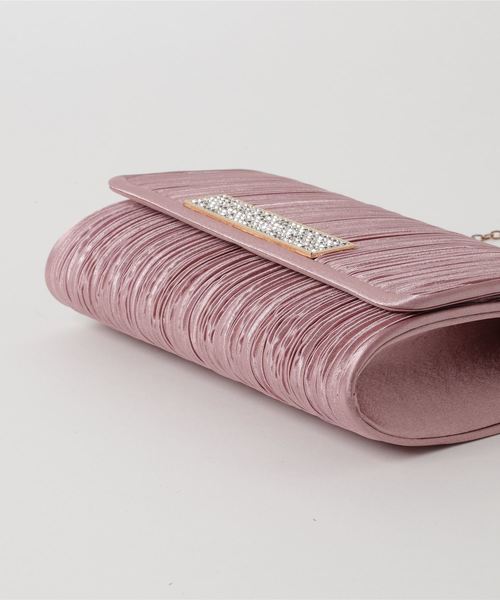 STYLEBLOCK(スタイルブロック)の「ゴールドチェーン付サテンパーティークラッチバッグ(クラッチバッグ・レディース・ブラック/ネイビー/グレー/ピンク/シャンパン・FREE)」の7枚目の写真