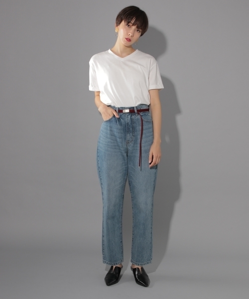 PAGEBOY(ページボーイ)の「VネックユルTシャツ(Tシャツ/カットソー・レディース・ブラック/オフホワイト/スモークグレー/ホワイト系その他・FREE)」の7枚目の写真