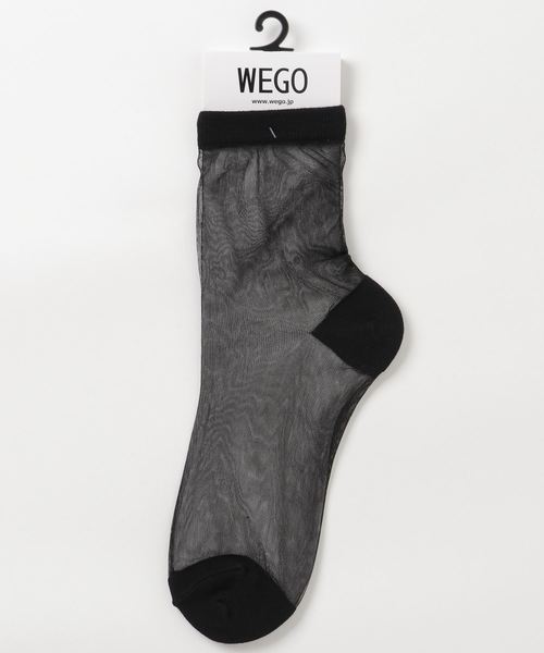 WEGO（ウィゴー）の「WEGO/無地シースルーソックス（ソックス/靴下・レディース・ホワイト/ブラック/マスタード・FREE）」の3枚目の写真