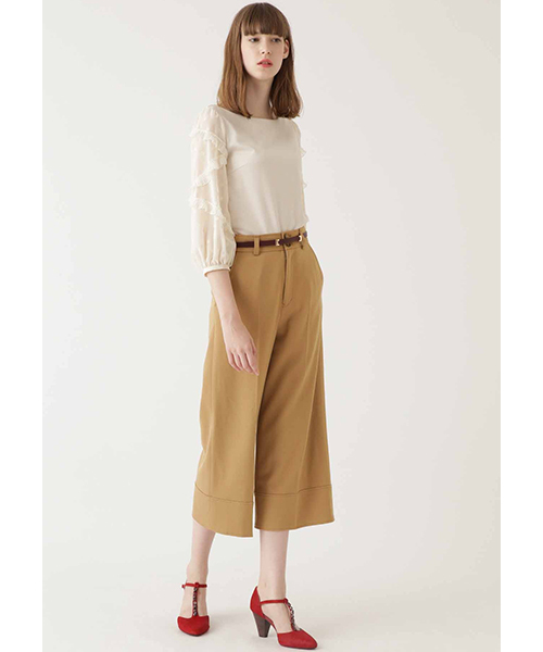 JILL STUART（ジルスチュアート）の「◆カティア クロップドパンツ（その他パンツ・レディース・ベージュ/ボルドー・2/4）」の16枚目の写真