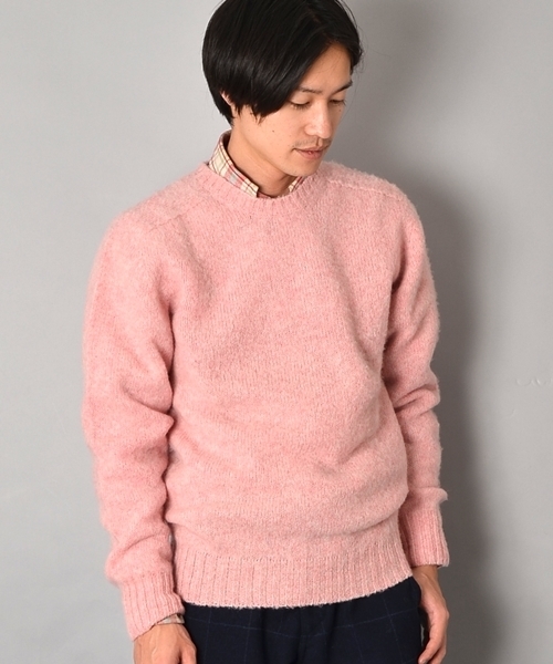 SHIPS（シップス）の「SA: スコットランド製　シャギードッグ クルーネックニット（ニット/セーター・メンズ・ピンク/ワイン/ネイビー/グレー/キャメル/オレンジ/グリーン/ブルー・SMALL/LARGE/MEDIUM/X-LARGE）」の7枚目の写真