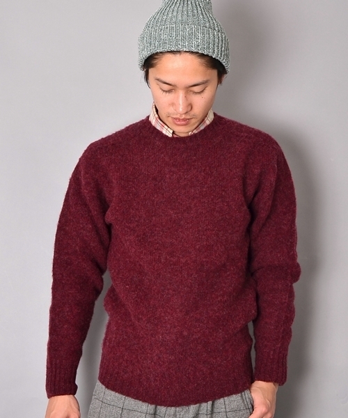 SHIPS（シップス）の「SA: スコットランド製　シャギードッグ クルーネックニット（ニット/セーター・メンズ・ピンク/ワイン/ネイビー/グレー/キャメル/オレンジ/グリーン/ブルー・SMALL/LARGE/MEDIUM/X-LARGE）」の8枚目の写真