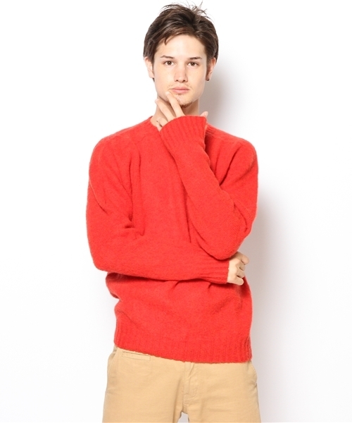 SHIPS（シップス）の「SA: スコットランド製　シャギードッグ クルーネックニット（ニット/セーター・メンズ・ピンク/ワイン/ネイビー/グレー/キャメル/オレンジ/グリーン/ブルー・SMALL/LARGE/MEDIUM/X-LARGE）」の13枚目の写真