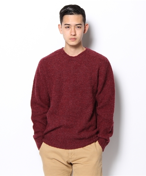 SHIPS（シップス）の「SA: スコットランド製　シャギードッグ クルーネックニット（ニット/セーター・メンズ・ピンク/ワイン/ネイビー/グレー/キャメル/オレンジ/グリーン/ブルー・SMALL/LARGE/MEDIUM/X-LARGE）」の14枚目の写真