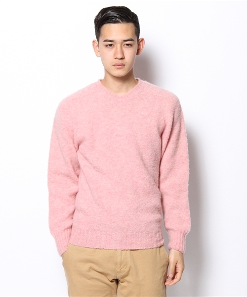 SHIPS（シップス）の「SA: スコットランド製　シャギードッグ クルーネックニット（ニット/セーター・メンズ・ピンク/ワイン/ネイビー/グレー/キャメル/オレンジ/グリーン/ブルー・SMALL/LARGE/MEDIUM/X-LARGE）」の16枚目の写真