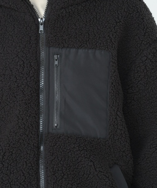 natural couture(ナチュラルクチュール)の「ボアフードブルゾン(ブルゾン・レディース・アイボリー/ブラック/ピンク/レッド・FREE)」の12枚目の写真