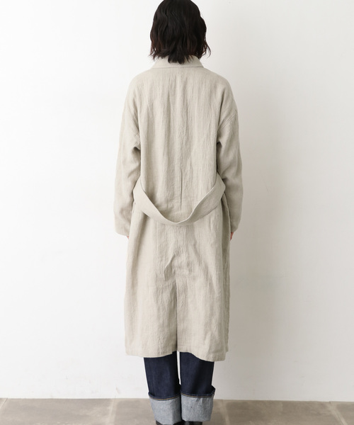かぐれ（カグレ）の「リネンウールショップコート（ステンカラーコート
