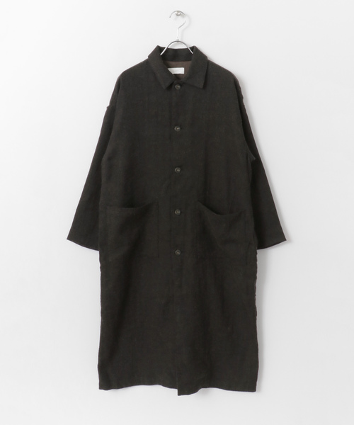 かぐれ（カグレ）の「リネンウールショップコート（ステンカラーコート