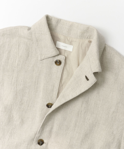 かぐれ（カグレ）の「リネンウールショップコート（ステンカラーコート