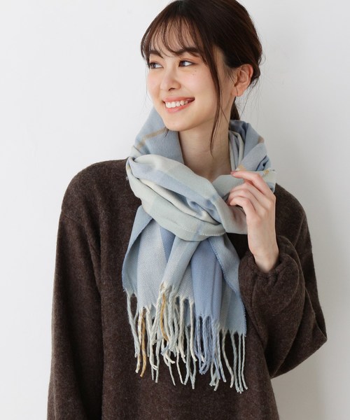 EDSCASHMERE STOLE セール】パステルチェックマフラー（ストール  